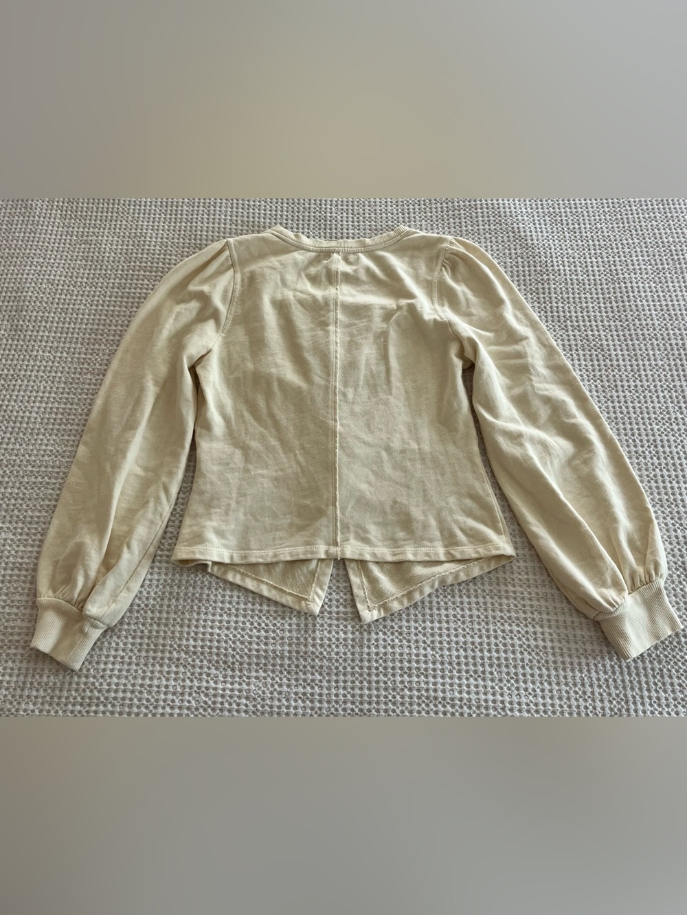 Pilcro Anthropologie Cream Twist-Front‎ Pullover sweatshirt - Picture 13 of 13